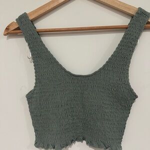Impressions green Smocked‎ Tank Top